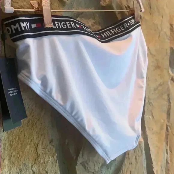 Tommy Hilfiger White & Blue Bikini Bottoms - Picture 6 of 8
